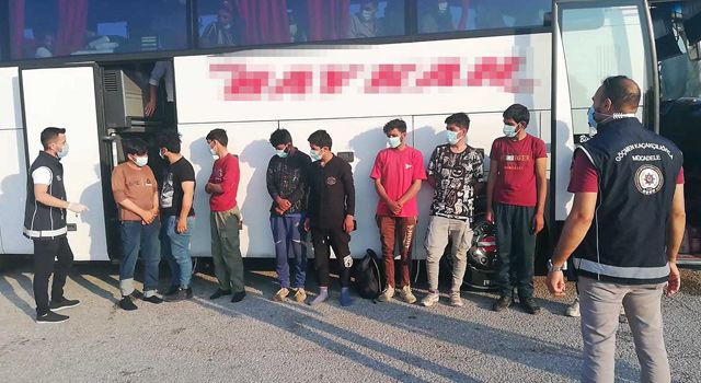 Otobüs bagajında kaçak göçmen yakalandı