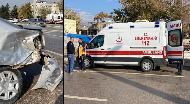 İçinde hasta bulunan ambulans otomobil ile çarpıştı: 1 yaralı