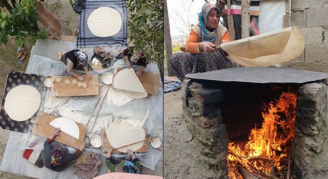 Çukurova'da kadınların ramazan öncesi yufka ekmeği mesaisi başladı