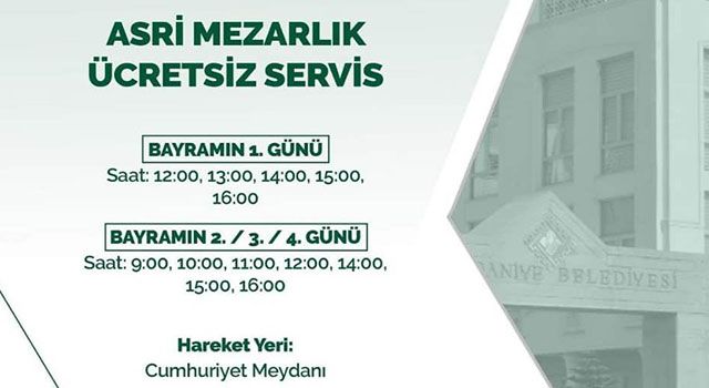 Osmaniye Belediyesi'nden mezarlık ziyareti için ücretsiz servis