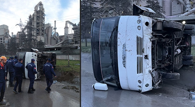 Isparta’da işçi servisinin devrildiği kazada 6 kişi yaralandı