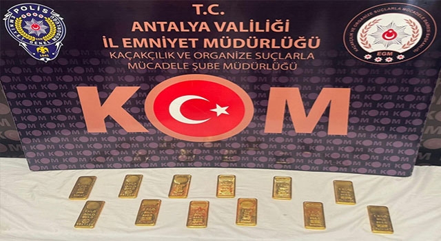 Antalya’da 12 kilogram gümrük kaçağı altın ele geçirildi