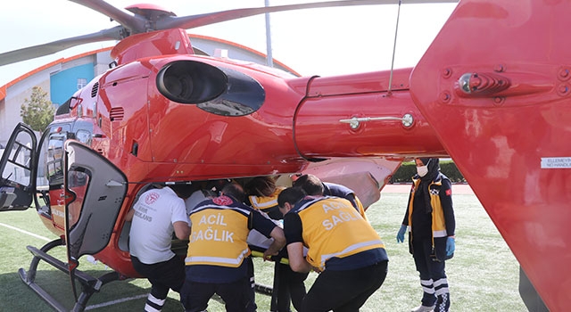 KOAH hastası ambulans helikopterle Burdur’dan Ankara’ya nakledildi