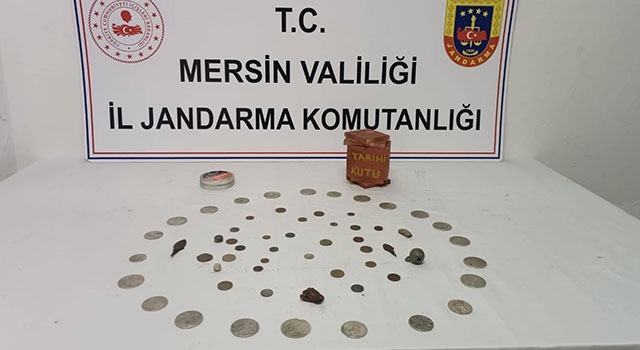 Mersin’de 188 sikke ve 9 obje ele geçirildi