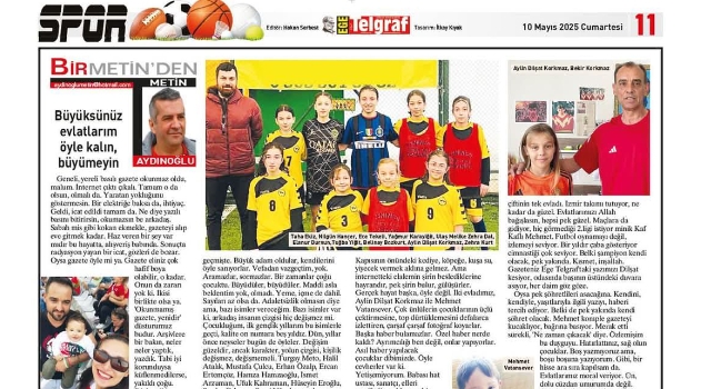 Osmaniyeli eski profesyonel futbolcu ve kızı İzmir Gazetesinde
