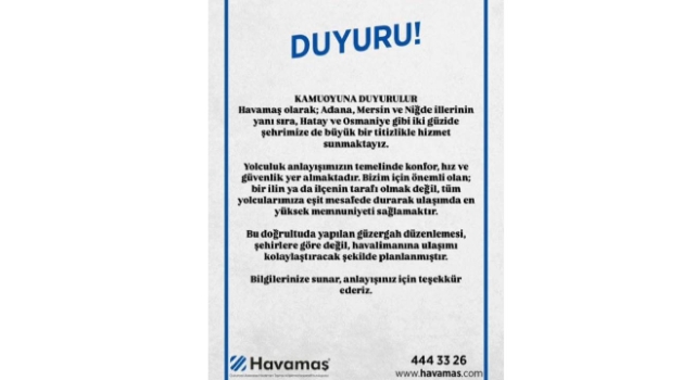 HAVAMAŞ’tan Harita Tartışmalarına Açıklama: “Taraf Değil, Hizmet Odaklıyız”
