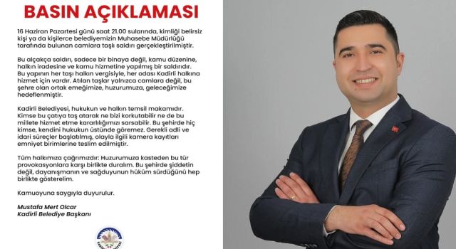 Kadirli Belediyesi’ne Taşlı Saldırı Gerginliği