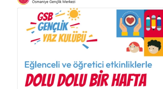 Osmaniye’de Gençlik Yaz Kulübü 30 Haziran’da Başlıyor