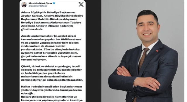 Başkan Olcar’dan Gözaltı Tepkisi: “Halkın İradesi Başımızın Tacıdır”