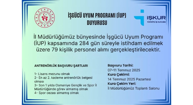 Osmaniye Gençlik Spor İl Müdürlüğü 79 Personel Alacak