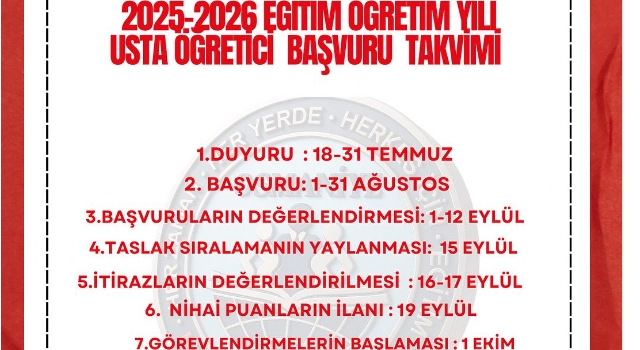 Osmaniye’de Usta Öğretici Başvuruları 31 Ağustos’ta Sona Eriyor
