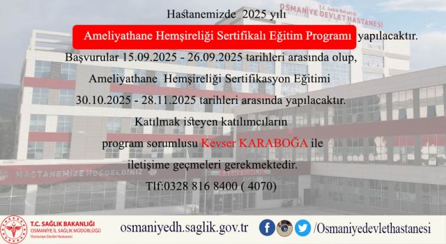 Ameliyathane Hemşireliği Sertifikalı Eğitim Programı Açıldı