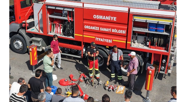 Osmaniye OSB’de Fabrikalara İtfaiye Eğitimi Verildi