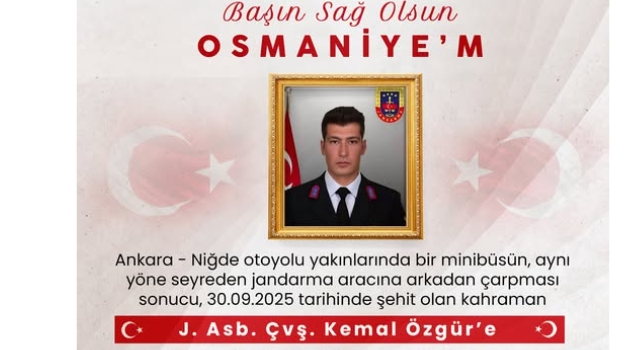 Vali Yılmaz’dan Şehit Jandarma Çavuşa Taziye Mesajı