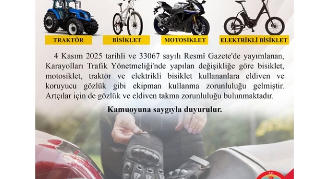 O Araçları Kullananlar : Eldiven ve Koruyucu Gözlük Takmak Artık Zorunlu