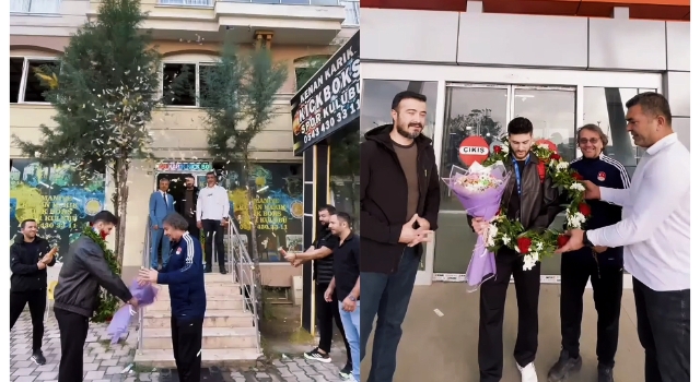 Dünya Üçüncüsü Ferit Özdemir’e Osmaniye’de Meşaleli Karşılama