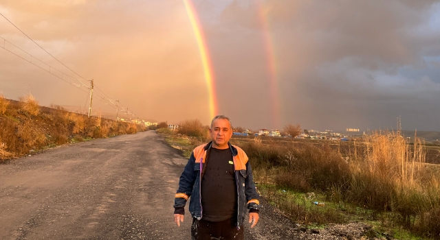 Toprakkale’de Yağmur Sonrası Gökkuşağı Büyüledi