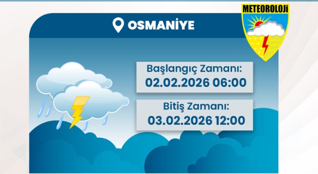 Osmaniye İçin Kuvvetli Sağanak ve Sel Uyarısı