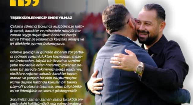 Osmaniyespor’da Necip Emre Yılmaz Dönemi Resmen Sona Erdi