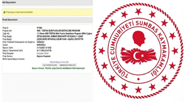 Sumbas’ta İki Okulun TÜBİTAK Projesi Destek Almaya Hak Kazandı