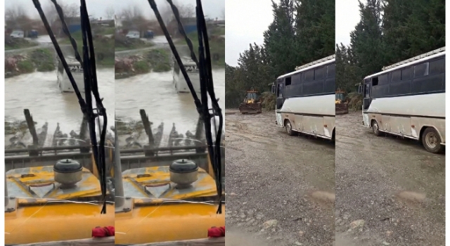 Toprakkale’de Taşkın Paniği: İşçi Servisi Kurtarıldı