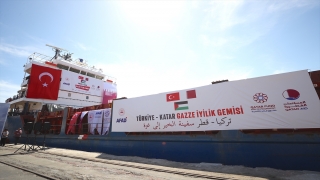 Gazze’ye yardım ulaştıracak ”TürkiyeKatar Gazze İyilik Gemisi” Mersin’den uğurlandı