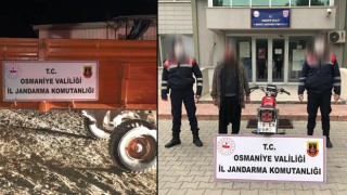 Çalınan traktör römorku ve motosiklet bulundu