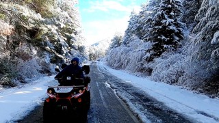 Yaylalardaki sokak canları için ATV motorlarla yiyecek taşındı