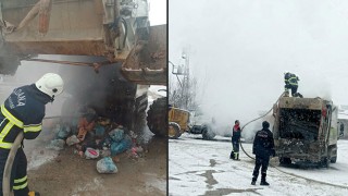 Adana’da belediyenin çöp kamyonunda çıkan yangın söndürüldü