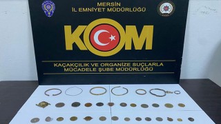 Mersin’de 24 sikke ve 10 obje ele geçirildi