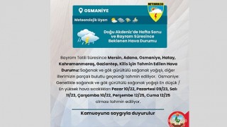 Osmaniye İçin Sağanak Yağış Uyarısı