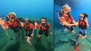 Antalya’da ”Dalsın kızlar” projesi kapsamında 90 kadın su altı dalışı yaptı