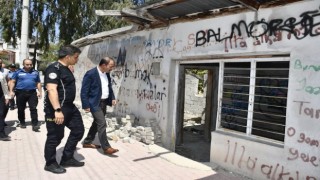 Kaymakam Dolu metruk binaları yerinde inceledi