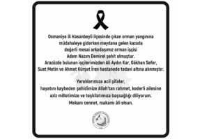 Orman Genel Müdürlüğü şehit işçi için başsağlığı diledi