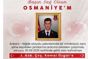 Vali Yılmaz’dan Şehit Jandarma Çavuşa Taziye Mesajı