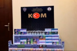 Osmaniye’de otobüste çok sayıda kaçak ürün ele geçirildi
