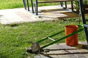 Böylesi Görülmedi: Çöpleri etrafa atıp çöp kutusuna zarar verdiler