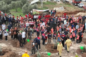 Vatandaşlar Fidanları Toprakla Buluşturdu