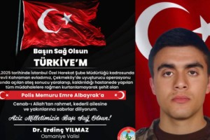 Vali Erdinç Yılmaz’dan Şehit Polis İçin Başsağlığı Mesajı