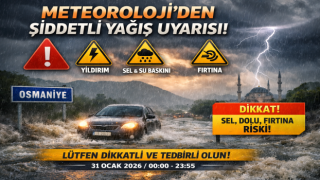 Meteoroloji’den Osmaniye İçin Şiddetli Yağış Uyarısı