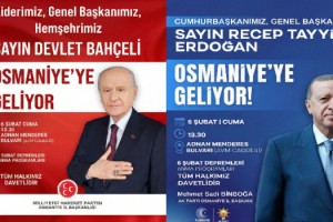 Osmaniye, 6 Şubat’ta Cumhurbaşkanı Erdoğan ve Bahçeli’yi Ağırlayacak
