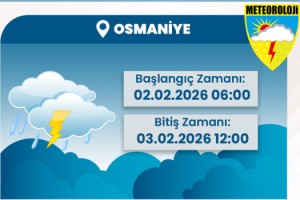 Osmaniye İçin Kuvvetli Sağanak ve Sel Uyarısı
