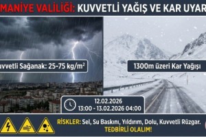 Osmaniye’de Kuvvetli Sağanak Alarmı! Yükseklerde Kar