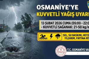 Osmaniye’de Sel ve Fırtına Riskine Dikkat