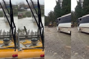 Toprakkale’de Taşkın Paniği: İşçi Servisi Kurtarıldı