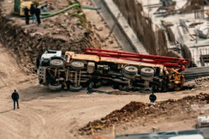 Bahçe’de Beton Mikseri İnşaatta Devrildi