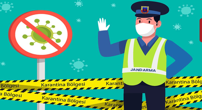 Bir mahalle ile iki apartmanda karanti uygulaması