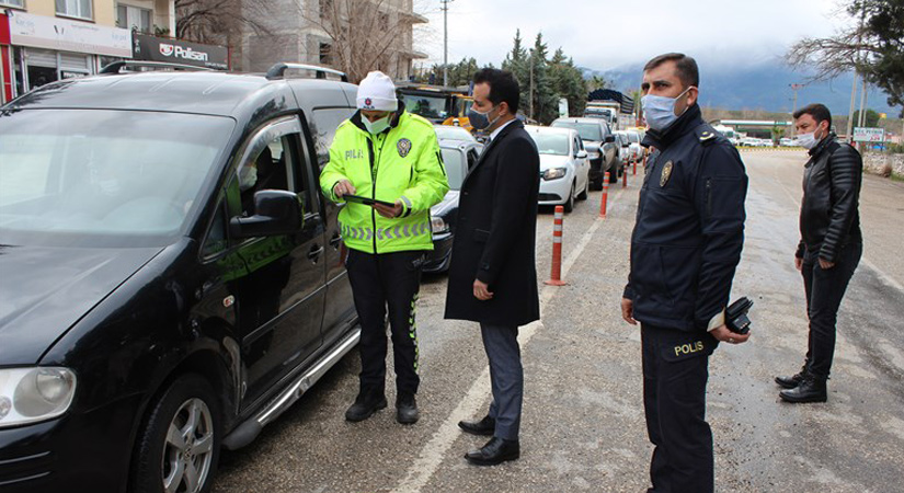 Kaymakam Almalı, uygulama noktasını denetledi